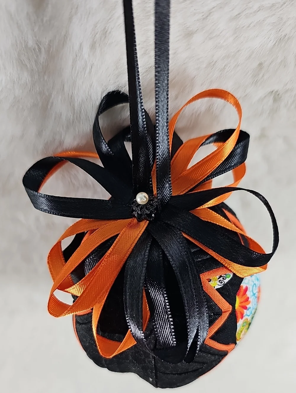 Dia De Muertos Skull Homemade Fabric Ornament